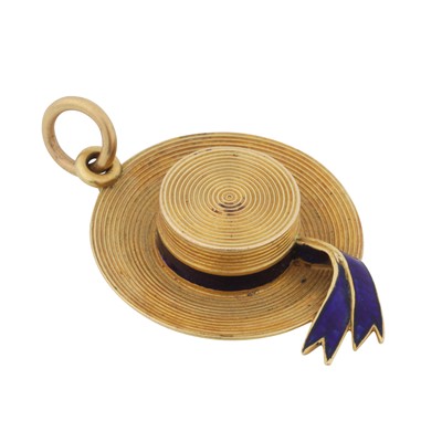 Lot 428 - A boater straw hat pendant