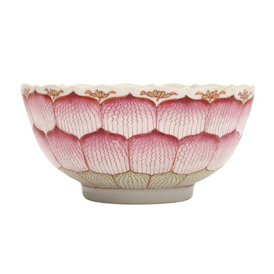 Lot 205 - A Chinese famille-rose 'lotus' bowl, Qing dynasty, Qianlong period