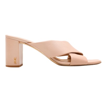 Lot 499 - Saint Laurent Nude Loulou Heel Mule - Size 41