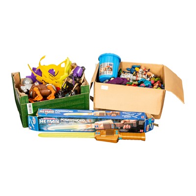 Lot 178 - A large group of Mattel Masters of the Universe figures, accessories, with a boxed Power Sword.