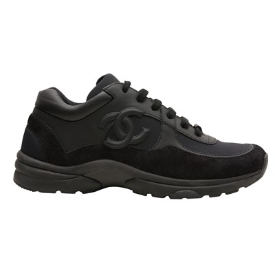 Lot 200 - Chanel Triple Black CC Sneaker - Size 38
