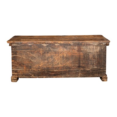 Lot 28 - A carved oak coffer, 17th / 18th century
