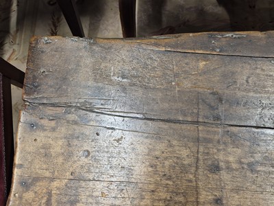 Lot 28 - A carved oak coffer, 17th / 18th century