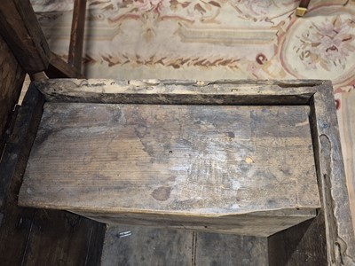Lot 28 - A carved oak coffer, 17th / 18th century