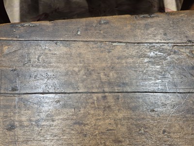 Lot 28 - A carved oak coffer, 17th / 18th century