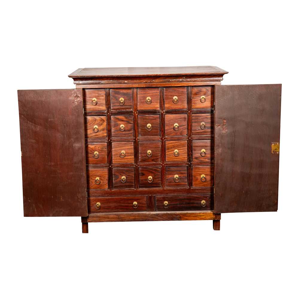 Lot 51 - An Indian rosewood spice cabinet