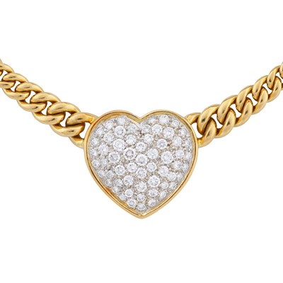 Lot 408 - Vesco | A diamond heart necklace