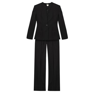 Lot 401 - Gianni Versace Black Wool Trouser Suit - Size 40