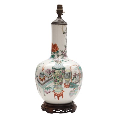 Lot 330 - A Chinese famille-rose bottle vase, Qing dynasty, 19th century