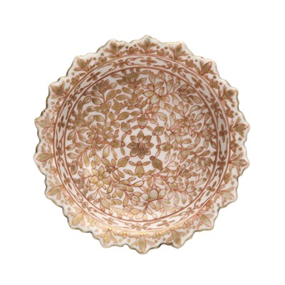 Lot 164 - A Chinese Thai-market gilt-decorated 'Bencharong' stem bowl, 19th century