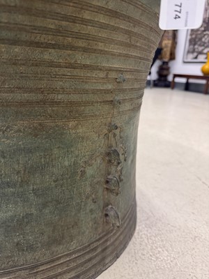 Lot 786 - A large copper-alloy rain drum, Dong Son culture, circa 500 BCE - 300 CE