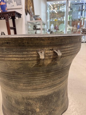 Lot 786 - A large copper-alloy rain drum, Dong Son culture, circa 500 BCE - 300 CE