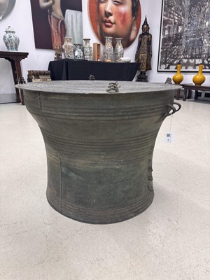 Lot 786 - A large copper-alloy rain drum, Dong Son culture, circa 500 BCE - 300 CE