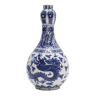 Lot 253 - A Chinese blue and white 'dragon' vase, Qing dynasty, 18th century