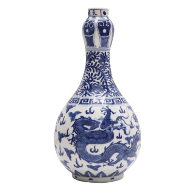Lot 78 - A Chinese blue and white 'dragon' vase, Qing dynasty, 18th century
