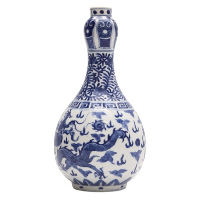 Lot 78 - A Chinese blue and white 'dragon' vase, Qing dynasty, 18th century