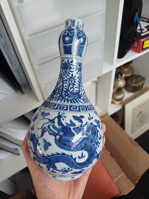 Lot 78 - A Chinese blue and white 'dragon' vase, Qing dynasty, 18th century