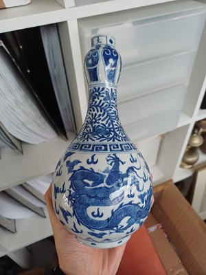 Lot 78 - A Chinese blue and white 'dragon' vase, Qing dynasty, 18th century