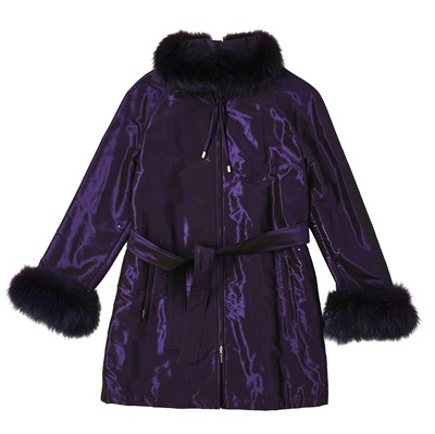 Lot 377 - Escada Purple Dupion Padded Coat - Size 40
