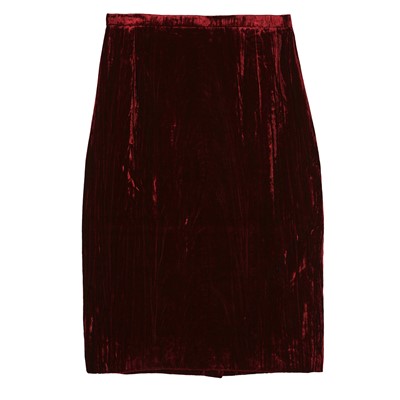 Lot 524 - Yves Saint Laurent Burgundy Crushed Velvet Skirt - Size 42