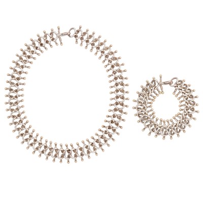 Lot 246 - Brett Payne | A fringe choker necklace and bracelet suite, circa 2003