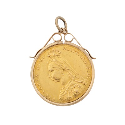 Lot 575 - A full sovereign coin pendant