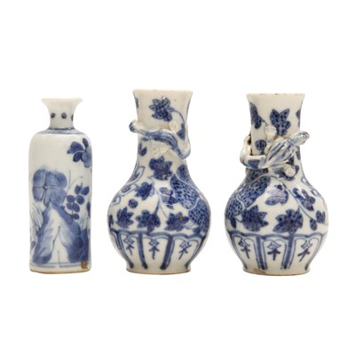 Lot 255 - Three Chinese blue and white ceramics, Qing dynasty, 18th/19th century