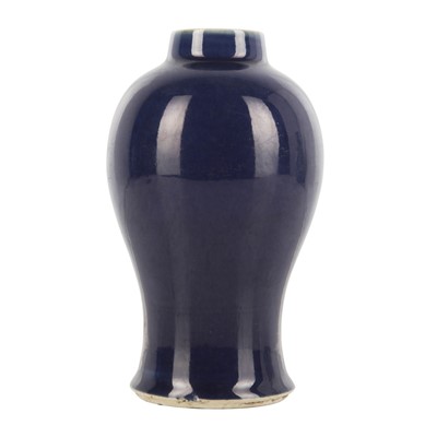Lot 274 - A Chinese monochrome blue-ground baluster vase, Qing dynasty, 18th/19th century