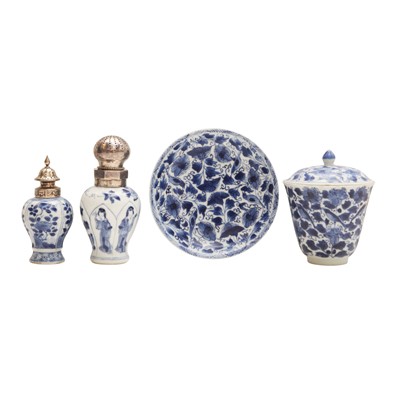 Lot 248 - Four Chinese blue and white ceramics, Qing dynasty, Kangxi period