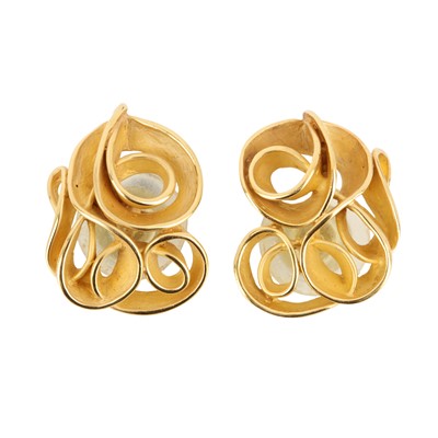 Lot 206 - A pair of gold stud earrings, circa 1998