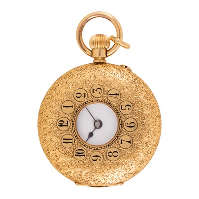 Lot 98 - Antique - Half-Hunter Fob Watch