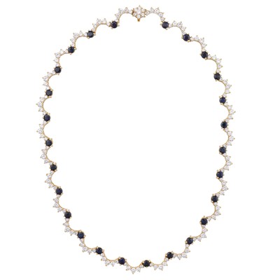 Lot 36 - A diamond and sapphire necklace