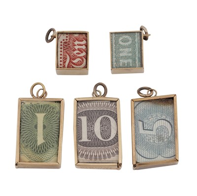 Lot 128 - Five banknote charms