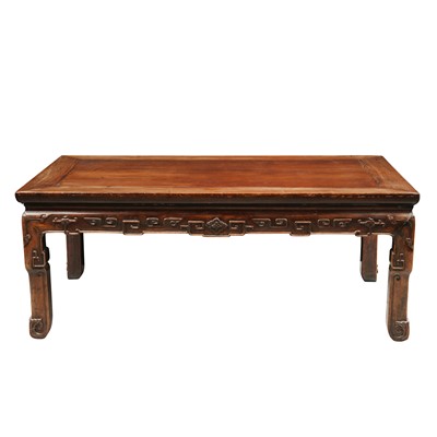 Lot 571 - A Chinese hardwood low table, 20th century