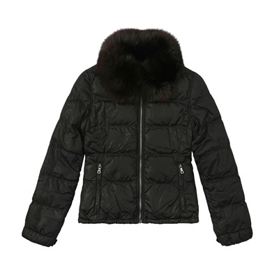 Lot 487 - Prada Black Nylon Padded Down Jacket - Size 42