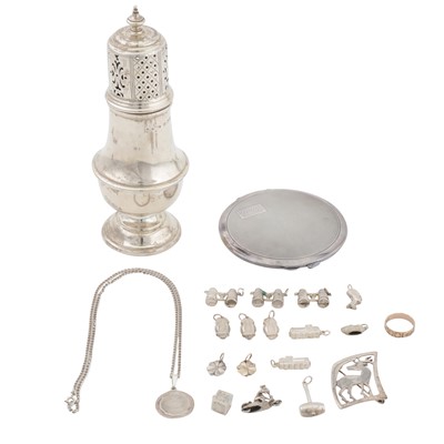 Lot 398 - A collection of jewellery and a sugar caster