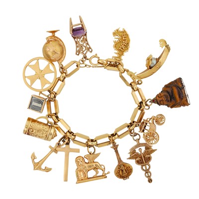Lot 410 - A charm bracelet