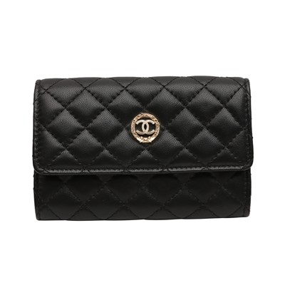 Lot 143 - Chanel Black Micro Quilt Flap Card Wallet