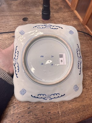 Lot 65 - A Japanese Arita blue and white 'map' dish, Edo period, circa 1830-1843