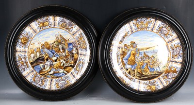 Lot 80 - Two 19th Century Italian Maiolica chargers -...