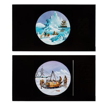 Lot 1 - British Arctic Expedition Interest; A Rare set of 12 Hand Painted Magic Lantern Slides, c.1880s