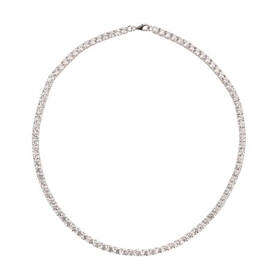 Lot 231 - A cubic zirconia line necklace