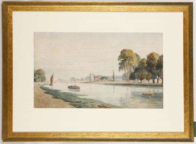 Lot 126 - John Varley (English, 1778-1842). 'A Thames...