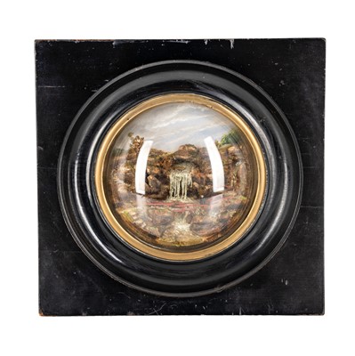 Lot 459 - An unusual Victorian miniature diorama of a waterfall, late 19th century