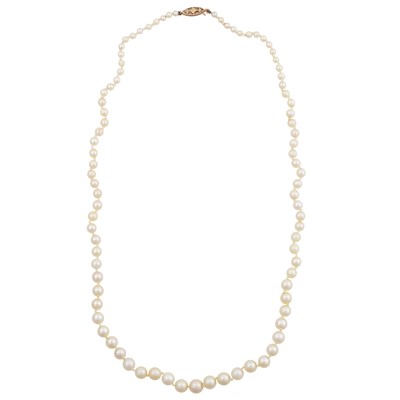 Lot 34 - A single strand pearl necklace