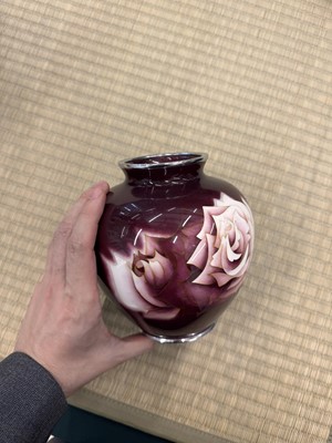 Lot 90 - Two Japanese cloisonné enamel 'floral' vases by Ando Jubei Company