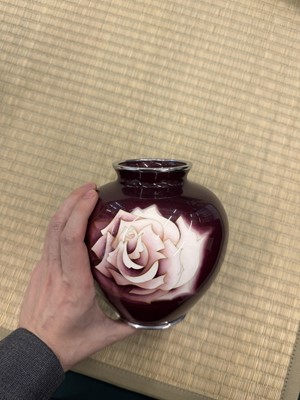 Lot 90 - Two Japanese cloisonné enamel 'floral' vases by Ando Jubei Company