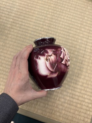 Lot 90 - Two Japanese cloisonné enamel 'floral' vases by Ando Jubei Company