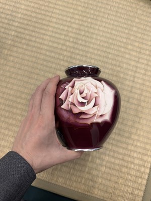 Lot 90 - Two Japanese cloisonné enamel 'floral' vases by Ando Jubei Company