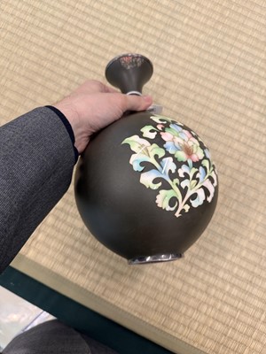 Lot 90 - Two Japanese cloisonné enamel 'floral' vases by Ando Jubei Company